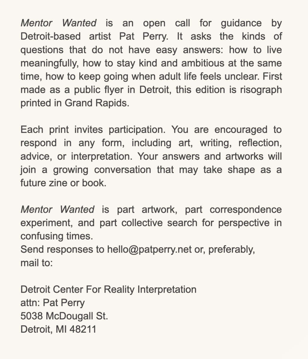 A mentor description patperry